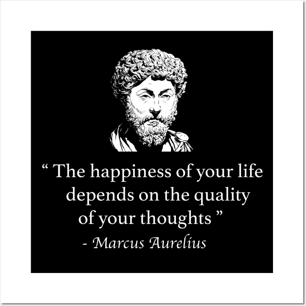 Marcus Aurelius quote on hapiness Wall Art by StudiousStoic